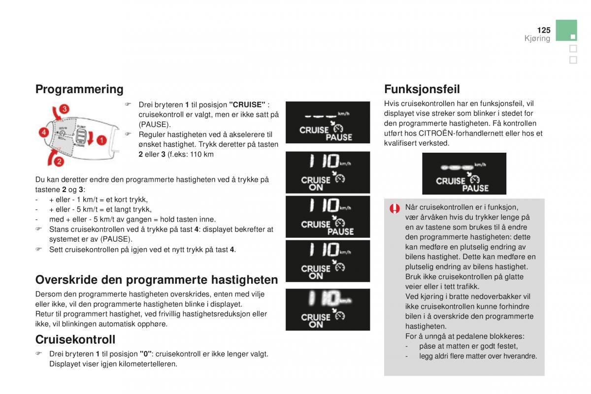 Citroen DS3 bruksanvisningen / page 127