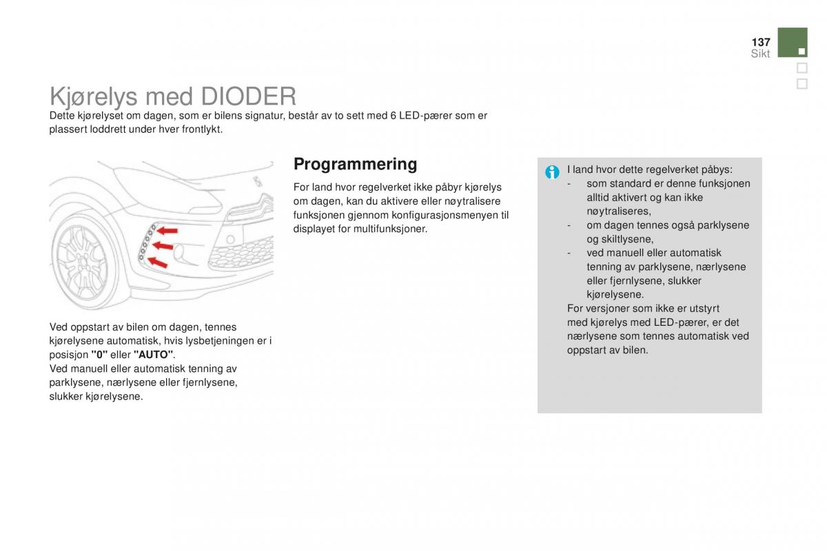 Citroen DS3 bruksanvisningen / page 139