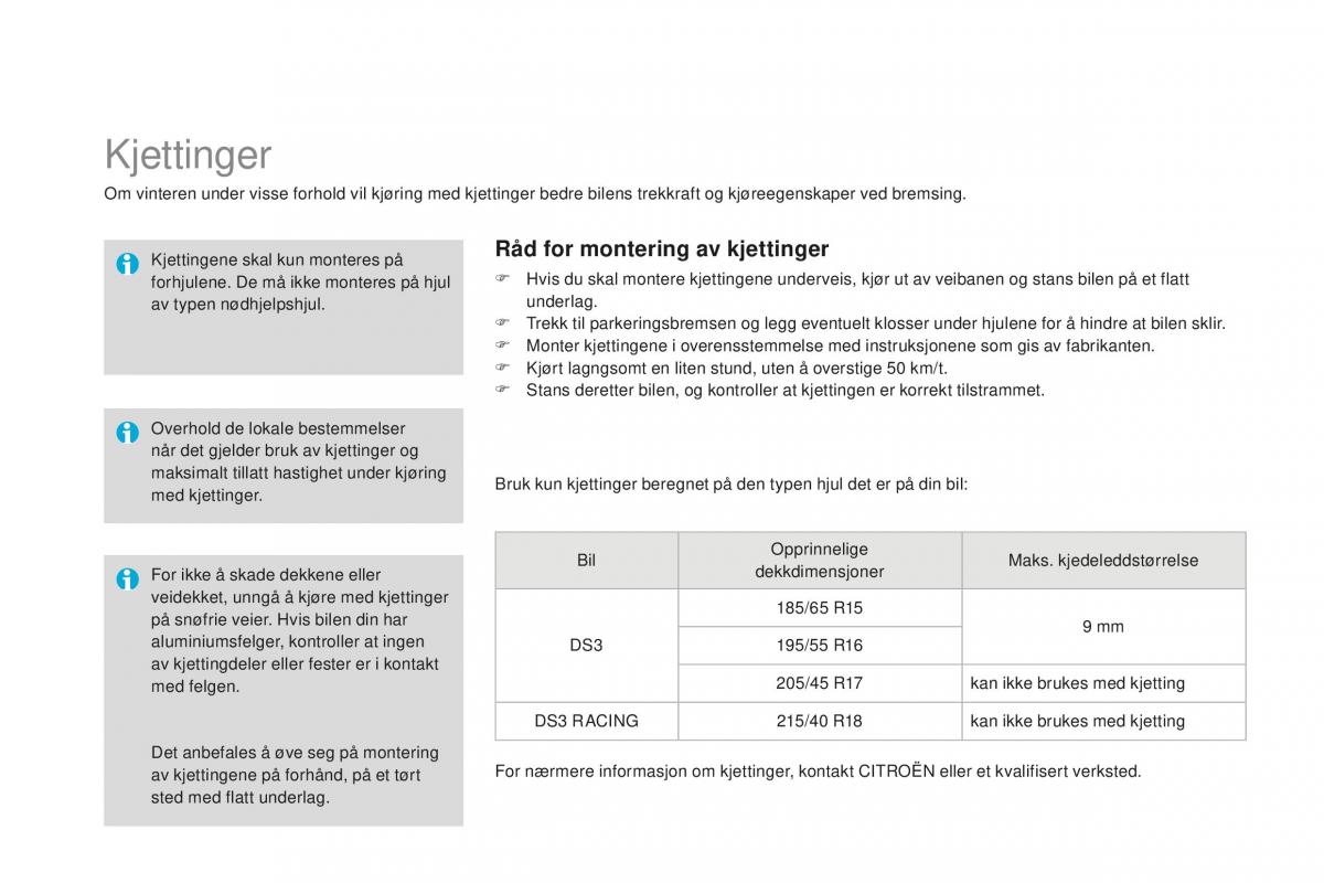 Citroen DS3 bruksanvisningen / page 216