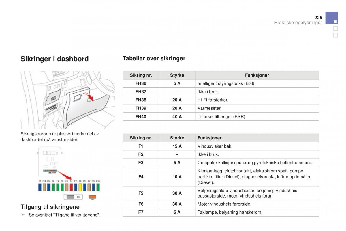 Citroen DS3 bruksanvisningen / page 227