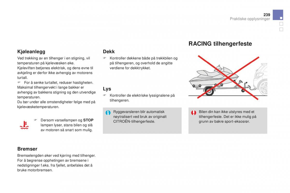 Citroen DS3 bruksanvisningen / page 241