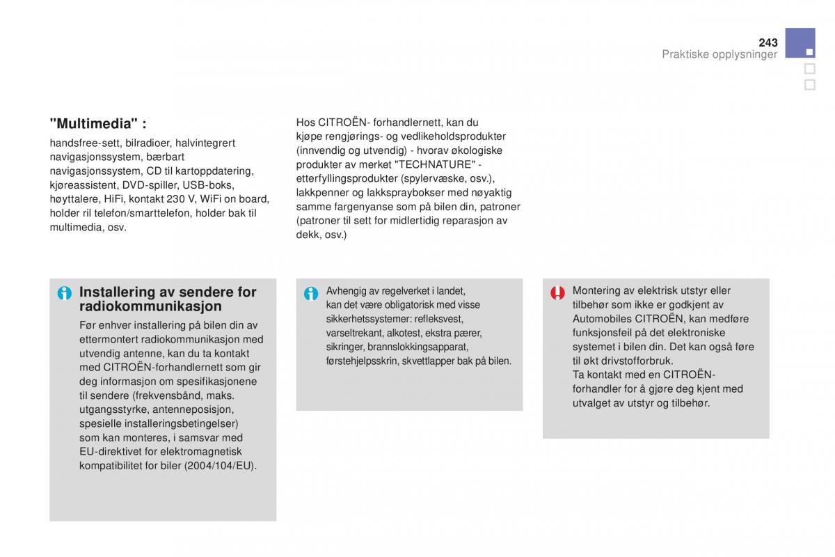 Citroen DS3 bruksanvisningen / page 245