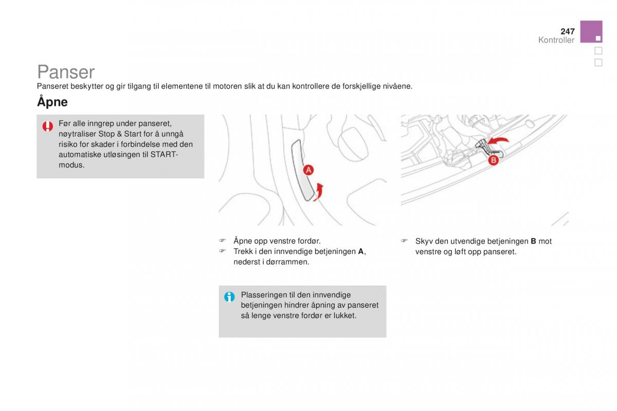 Citroen DS3 bruksanvisningen / page 249