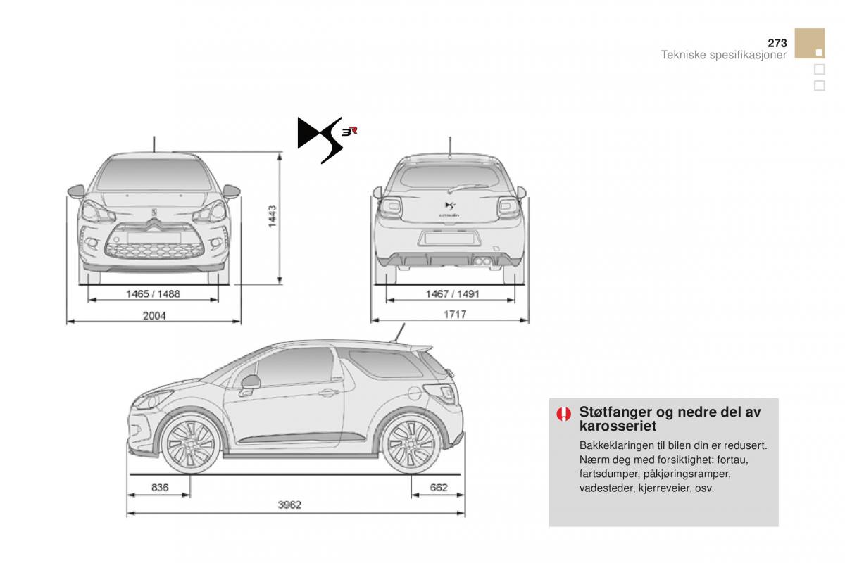 Citroen DS3 bruksanvisningen / page 275