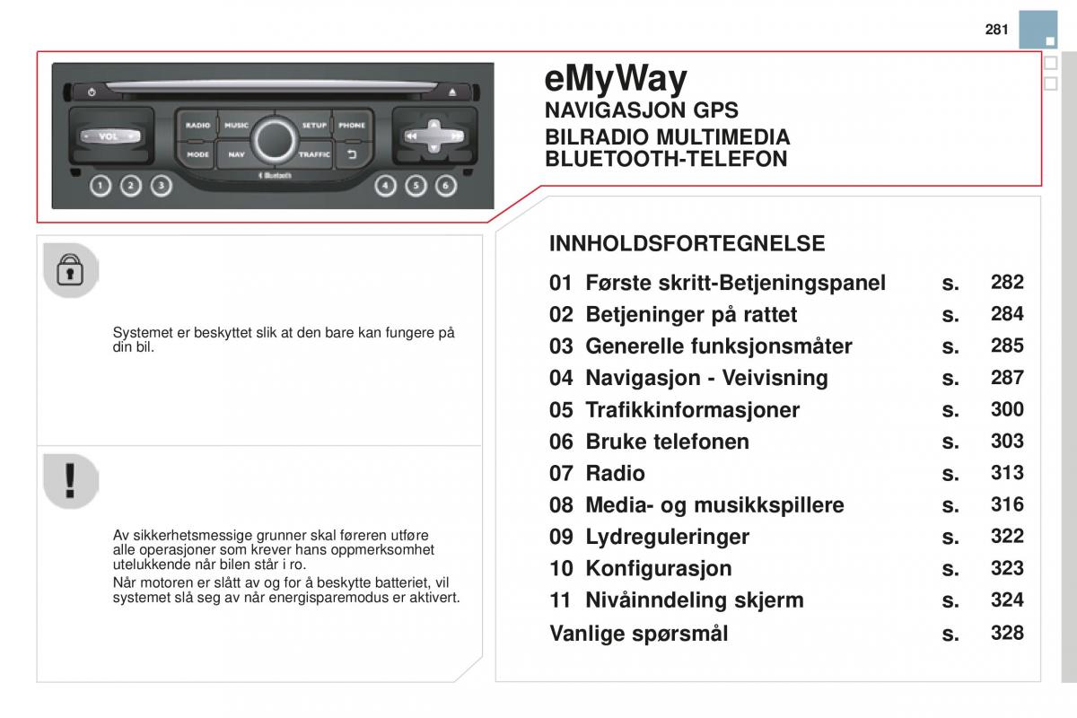 Citroen DS3 bruksanvisningen / page 283