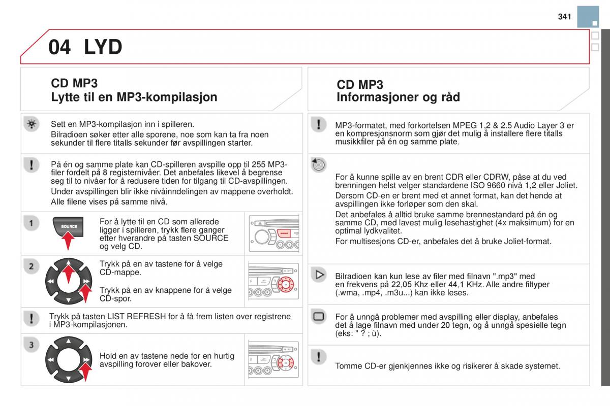 Citroen DS3 bruksanvisningen / page 343