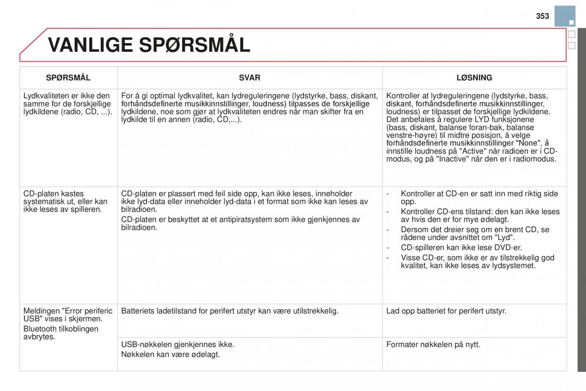 Citroen DS3 bruksanvisningen / page 355