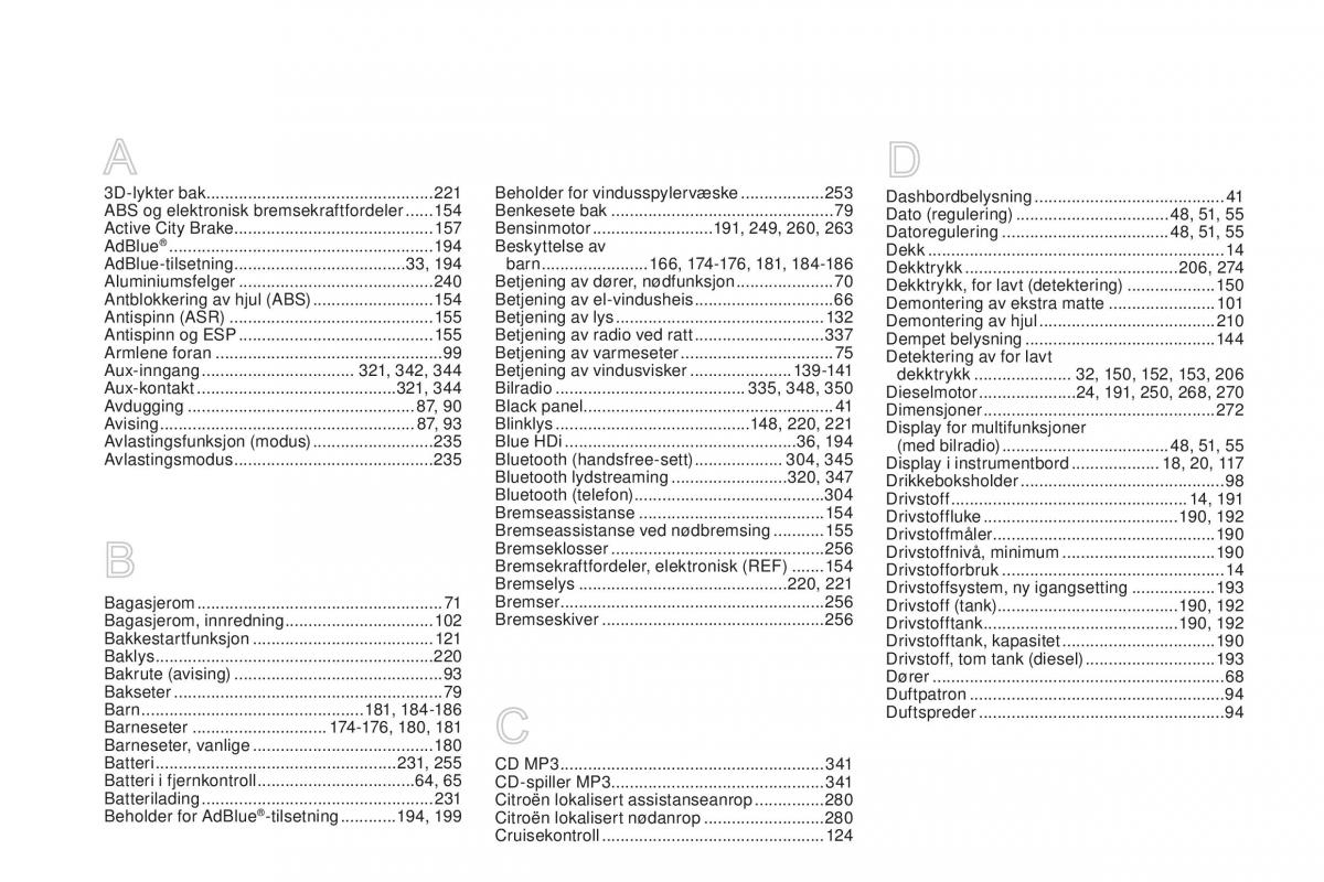 Citroen DS3 bruksanvisningen / page 364