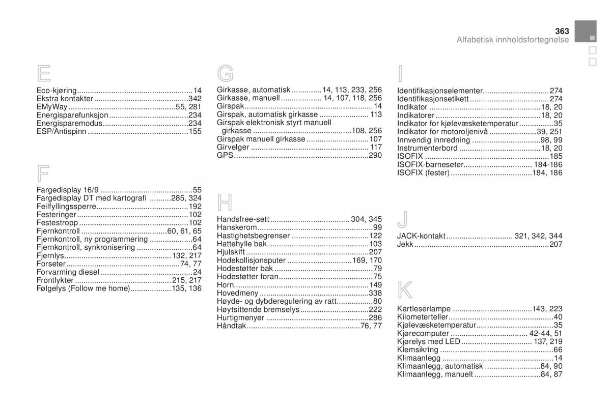 Citroen DS3 bruksanvisningen / page 365