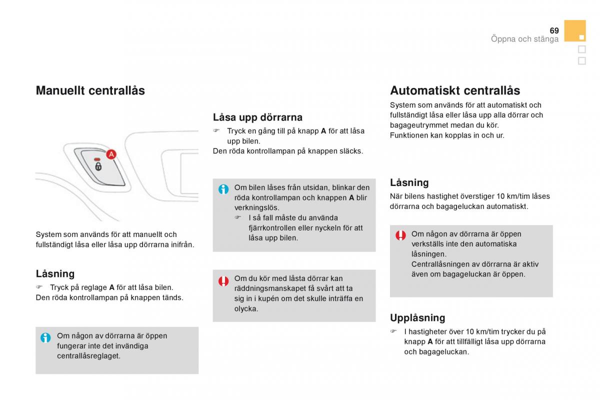 Citroen DS3 instruktionsbok / page 71