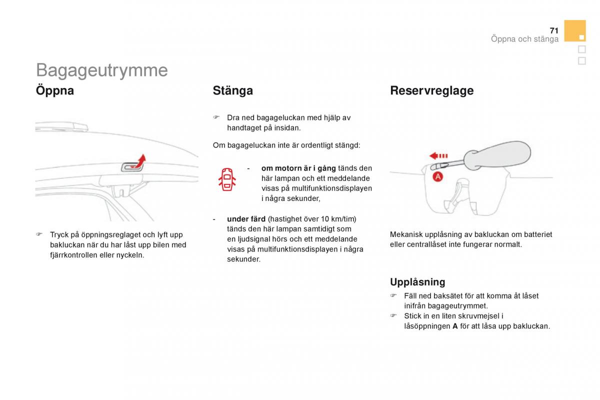 Citroen DS3 instruktionsbok / page 73