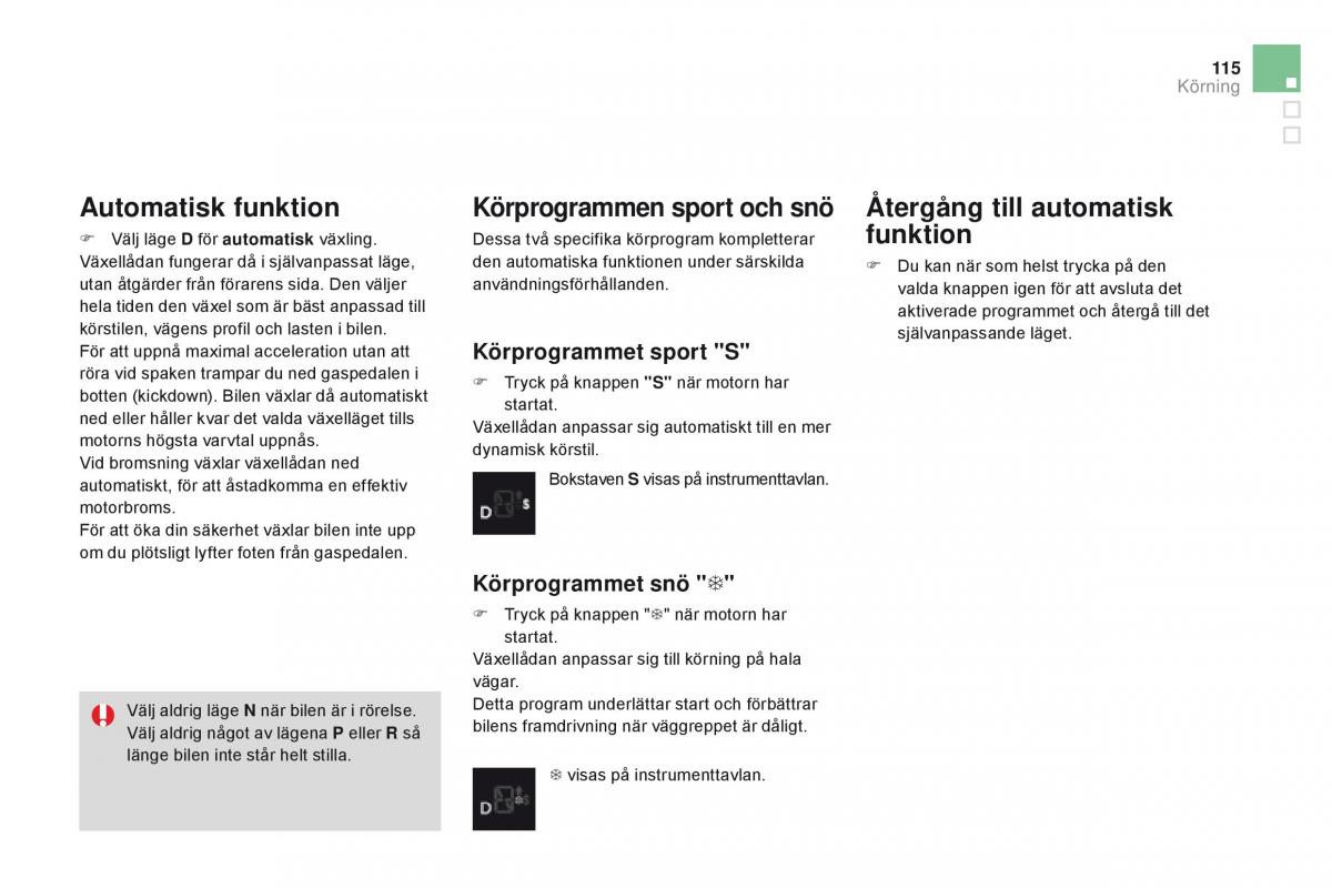 Citroen DS3 instruktionsbok / page 117