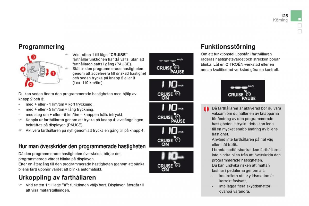 Citroen DS3 instruktionsbok / page 127