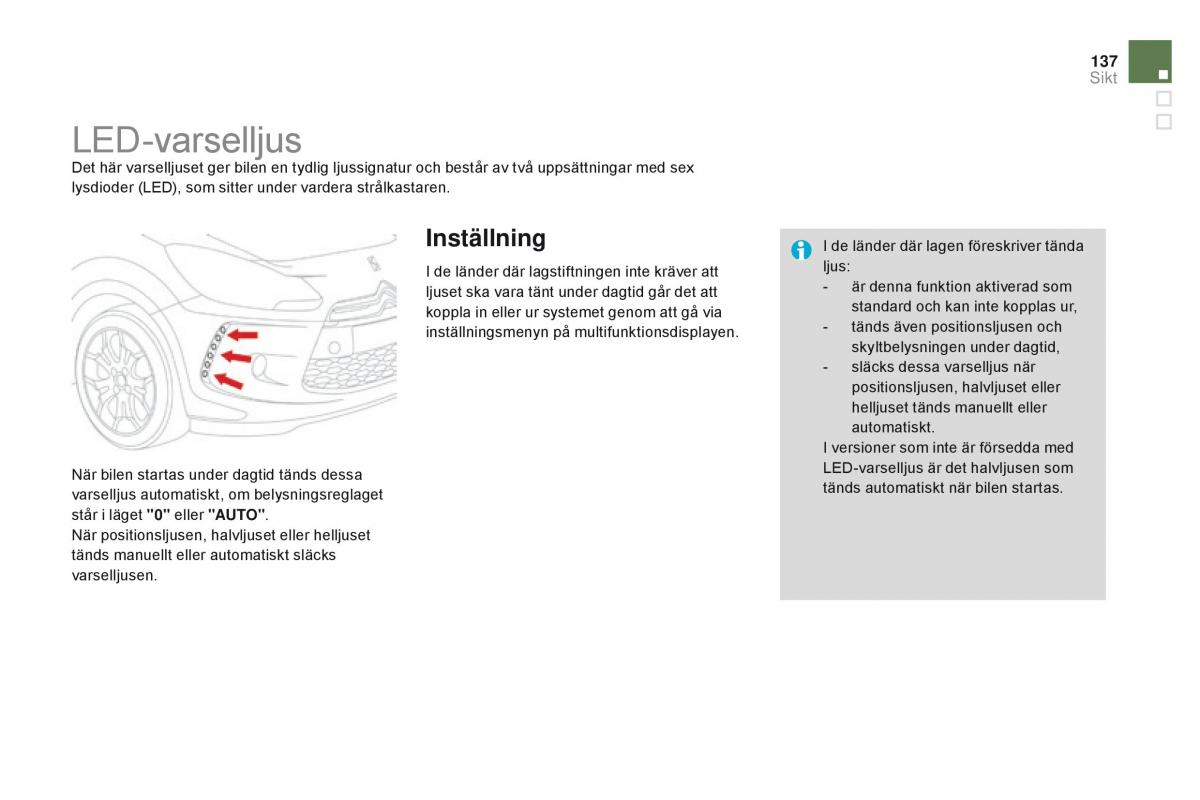 Citroen DS3 instruktionsbok / page 139