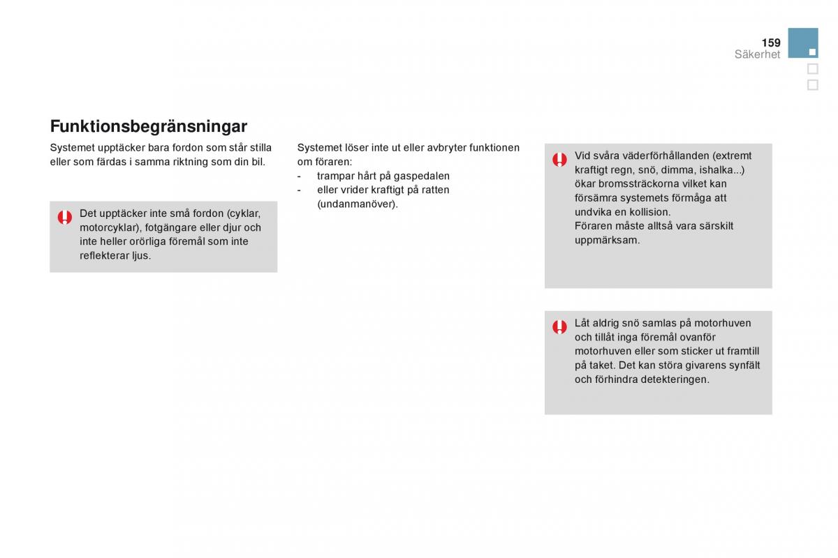 Citroen DS3 instruktionsbok / page 161