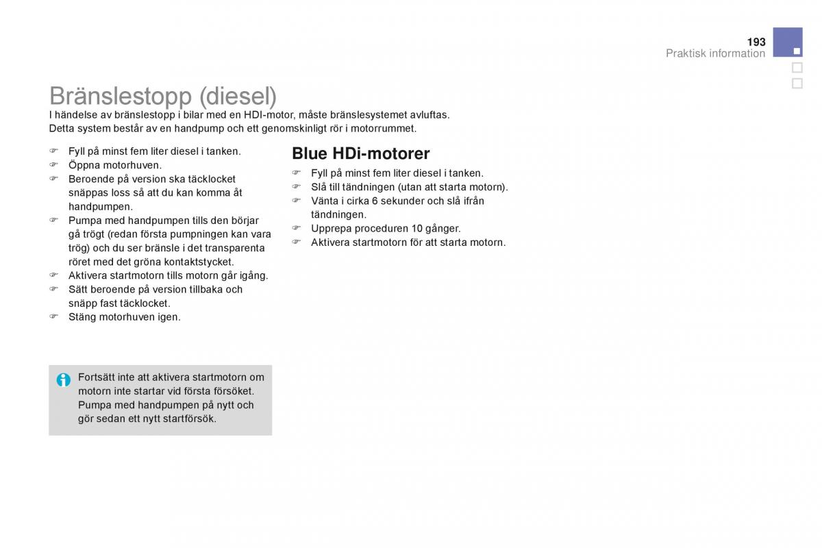 Citroen DS3 instruktionsbok / page 195