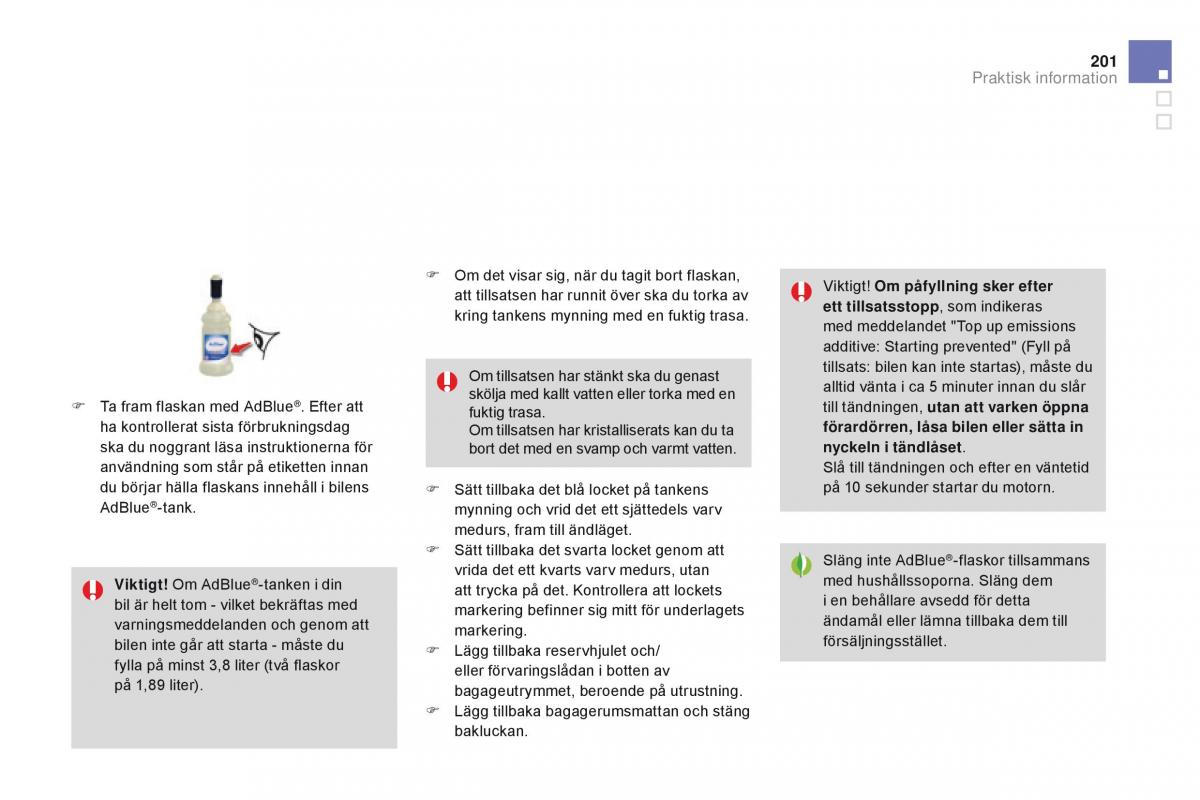 Citroen DS3 instruktionsbok / page 203