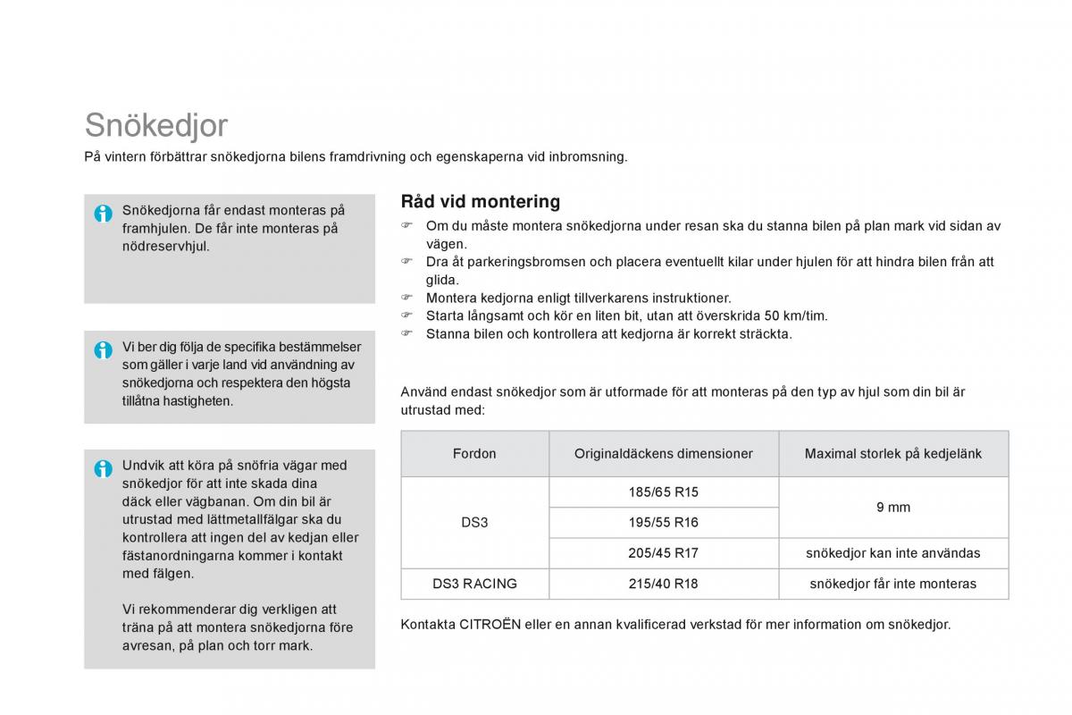 Citroen DS3 instruktionsbok / page 216