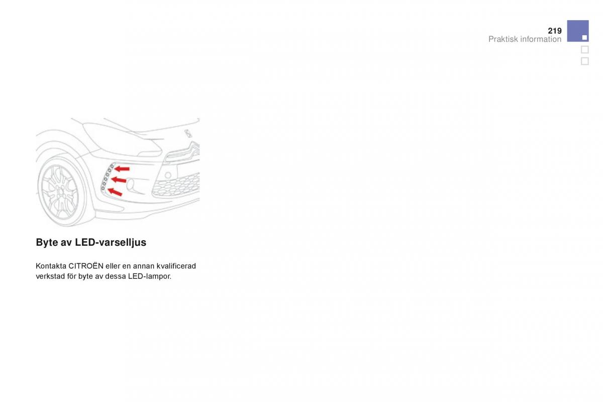 Citroen DS3 instruktionsbok / page 221