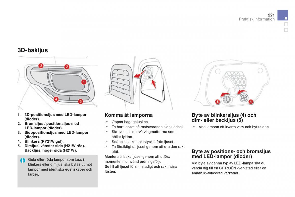 Citroen DS3 instruktionsbok / page 223