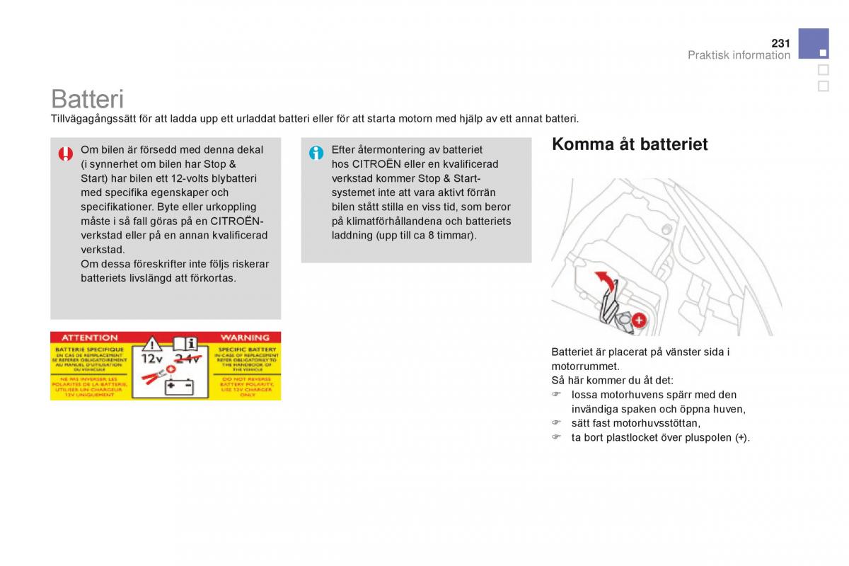 Citroen DS3 instruktionsbok / page 233