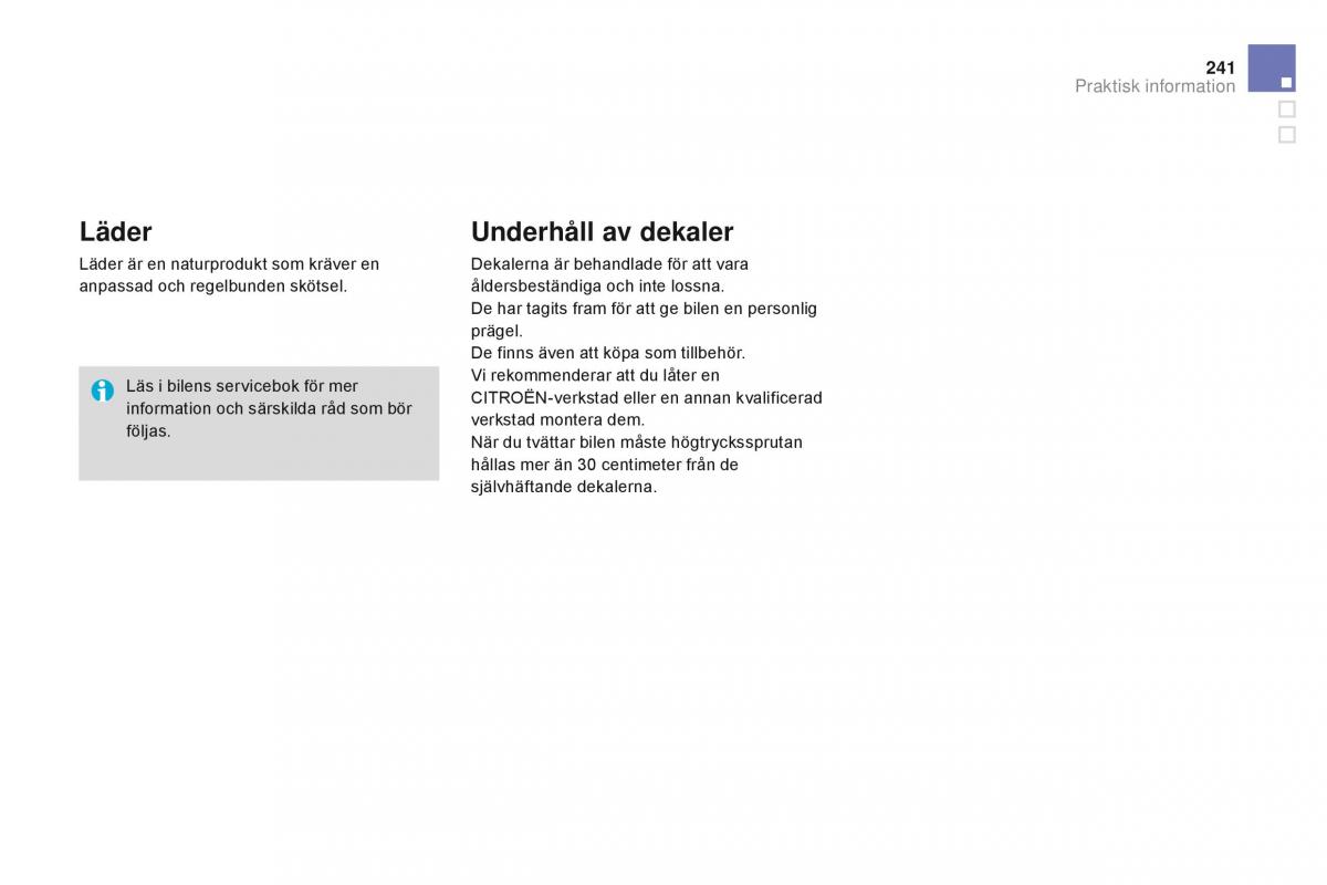 Citroen DS3 instruktionsbok / page 243