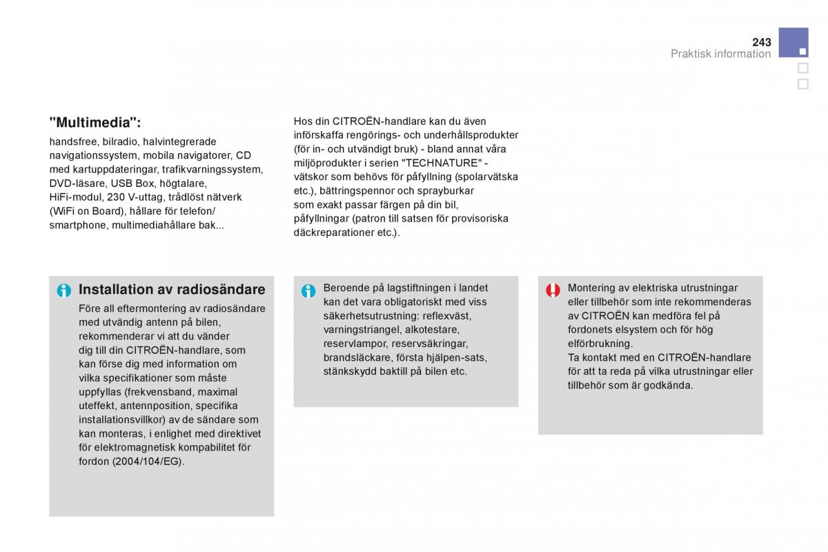 Citroen DS3 instruktionsbok / page 245