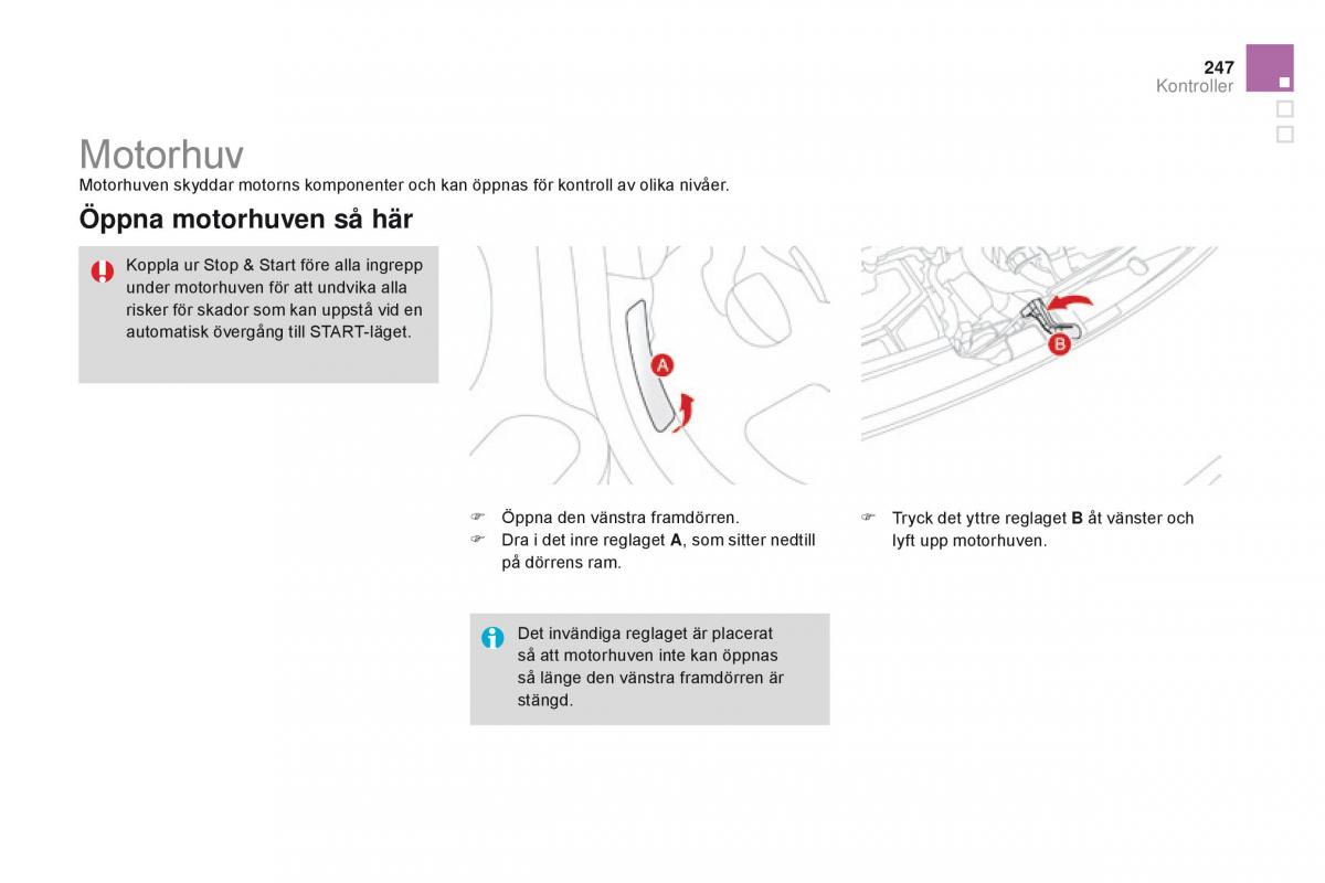 Citroen DS3 instruktionsbok / page 249