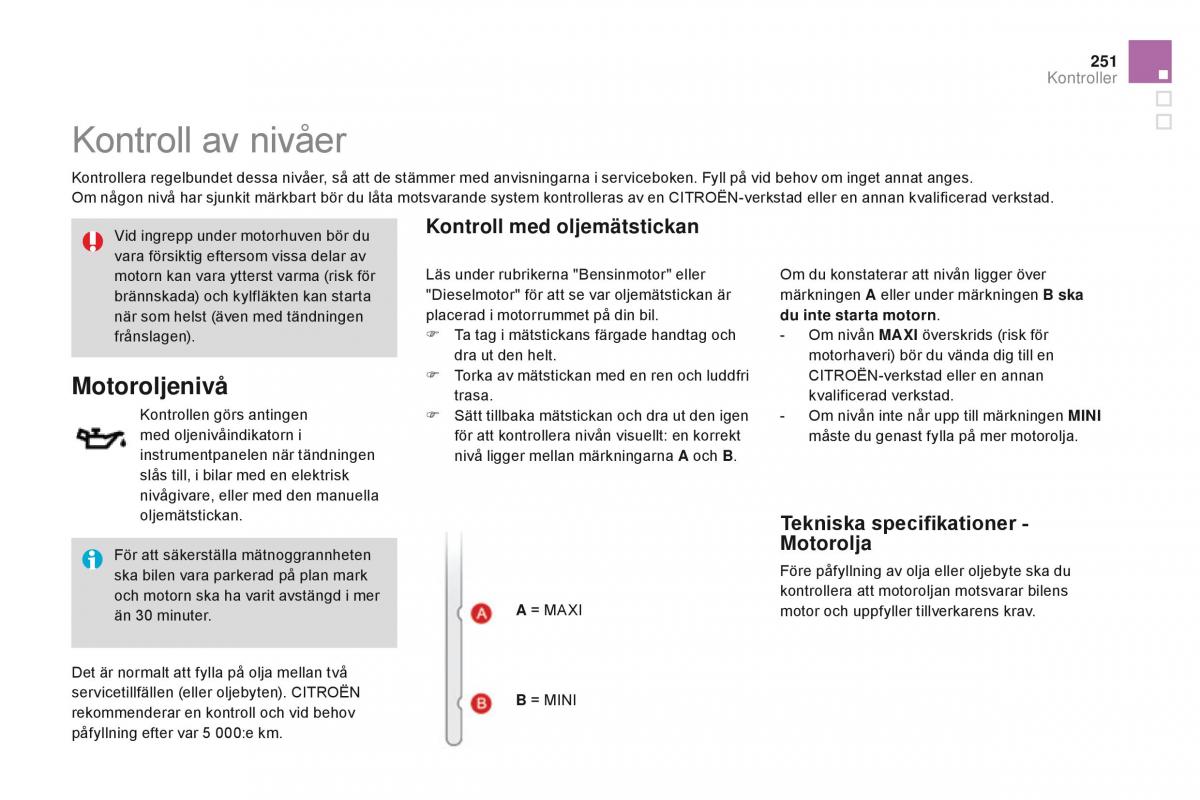 Citroen DS3 instruktionsbok / page 253