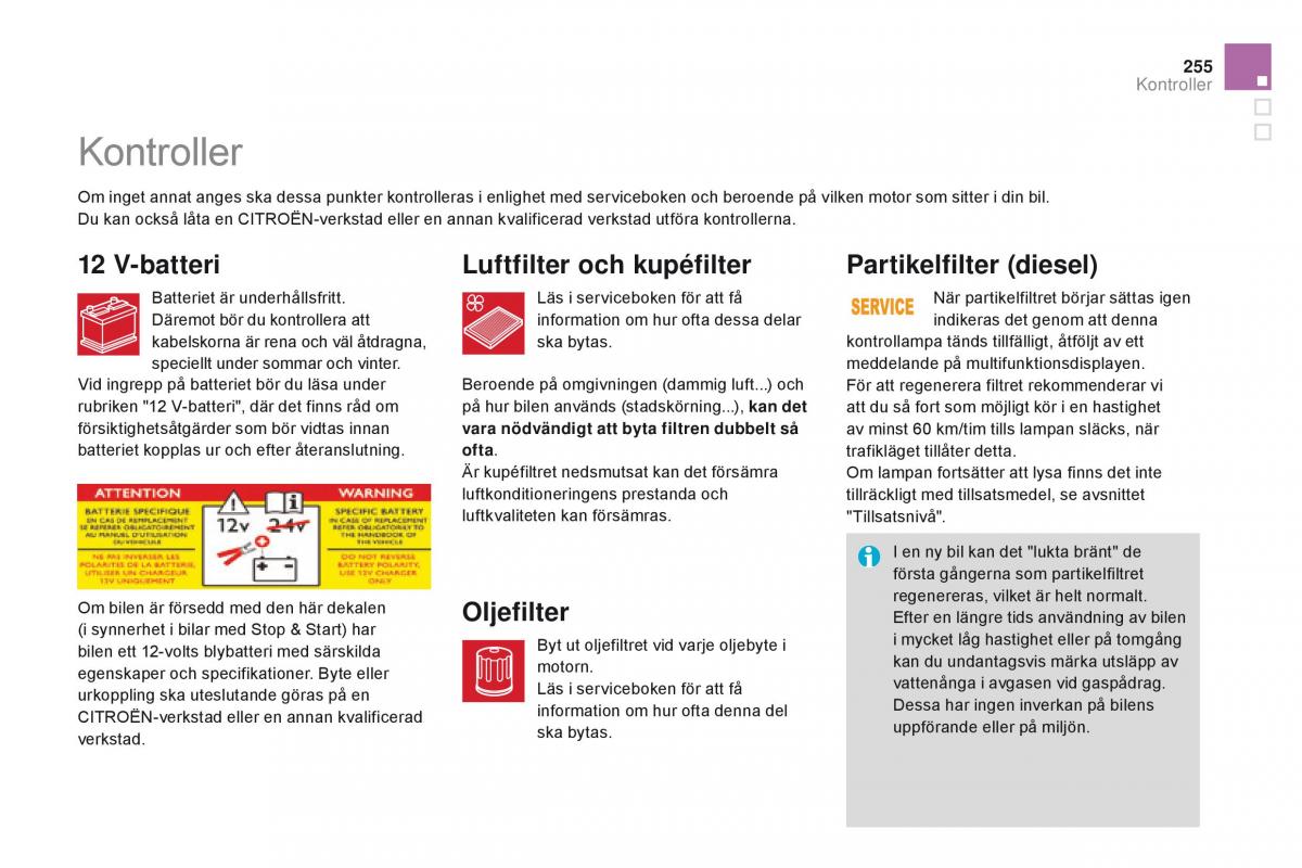 Citroen DS3 instruktionsbok / page 257