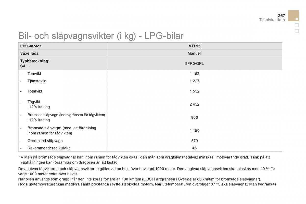 Citroen DS3 instruktionsbok / page 269