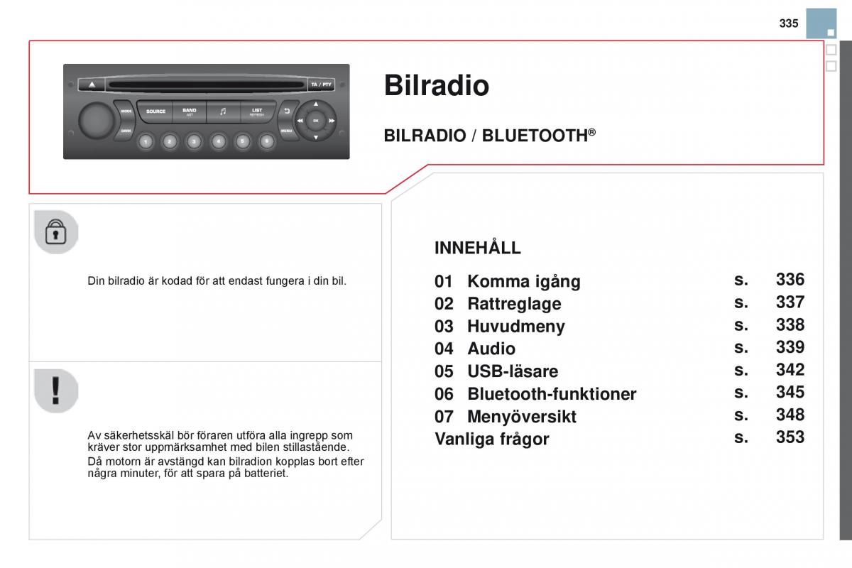 Citroen DS3 instruktionsbok / page 337