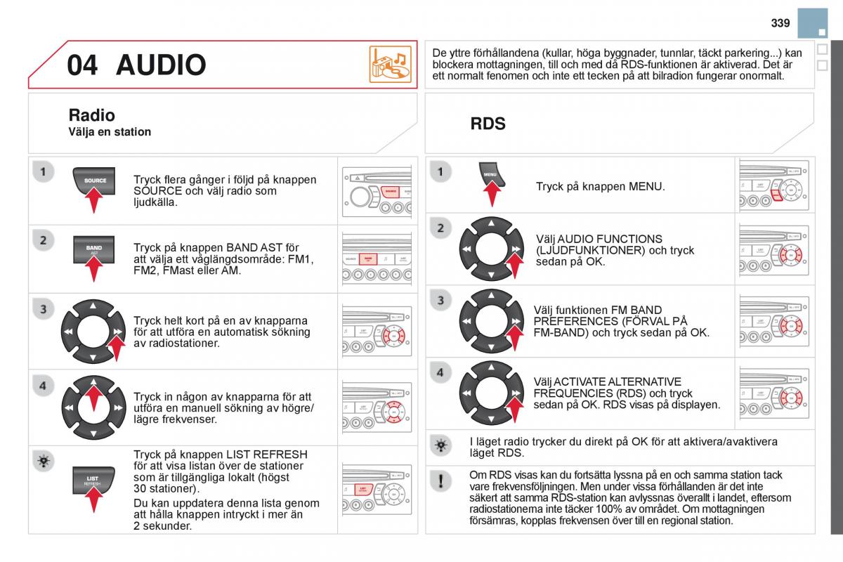 Citroen DS3 instruktionsbok / page 341