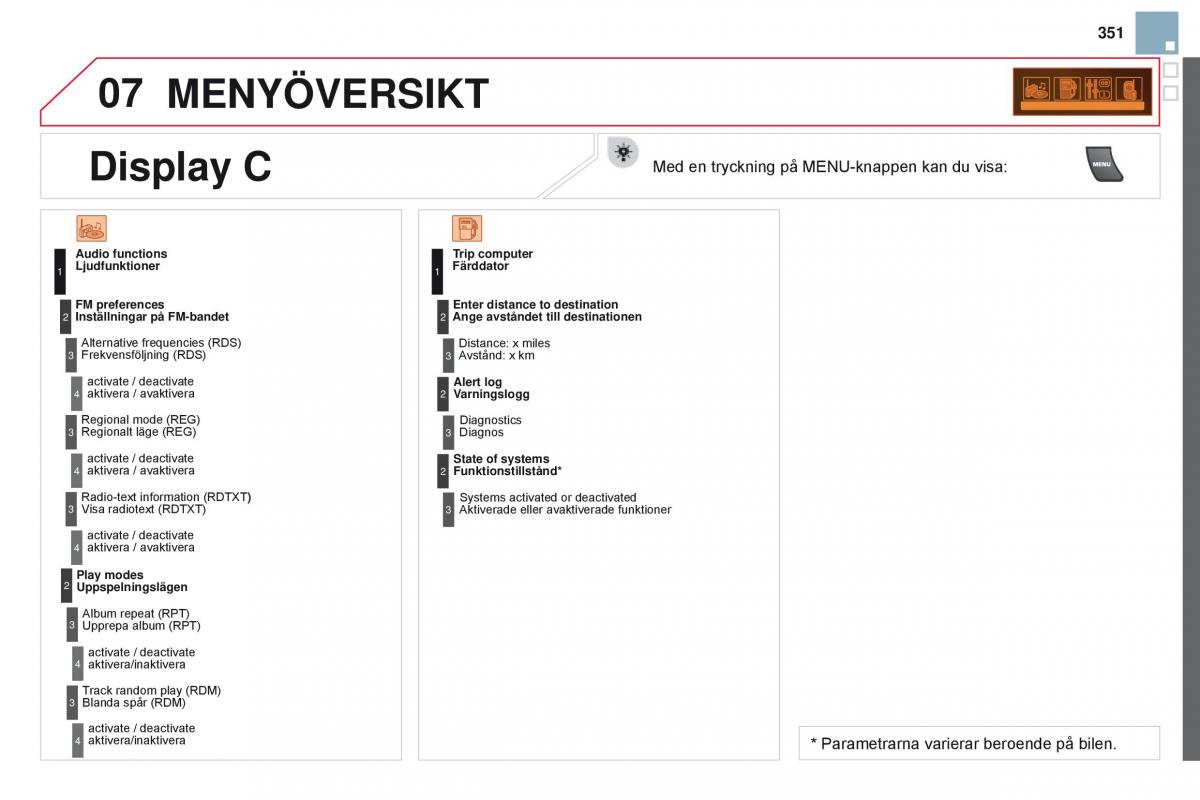 Citroen DS3 instruktionsbok / page 353