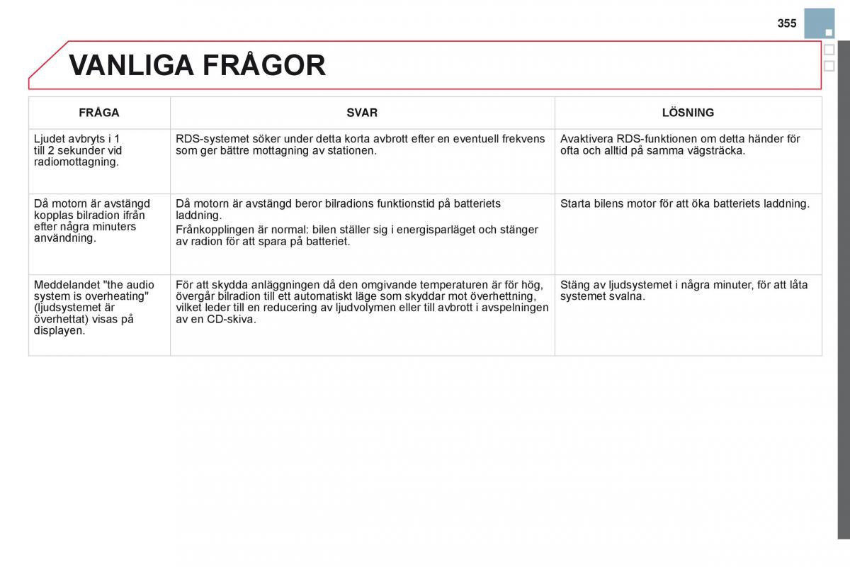 Citroen DS3 instruktionsbok / page 357