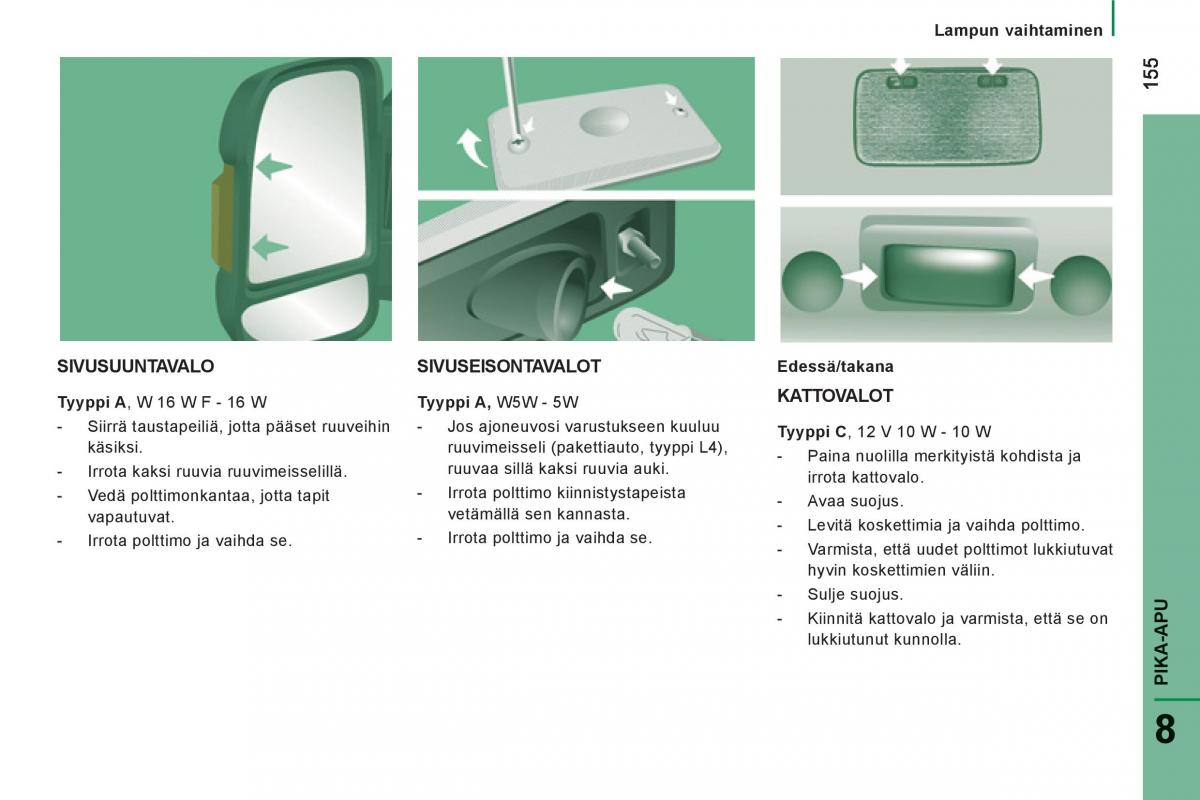 Citroen Jumper II 2 omistajan kasikirja / page 157