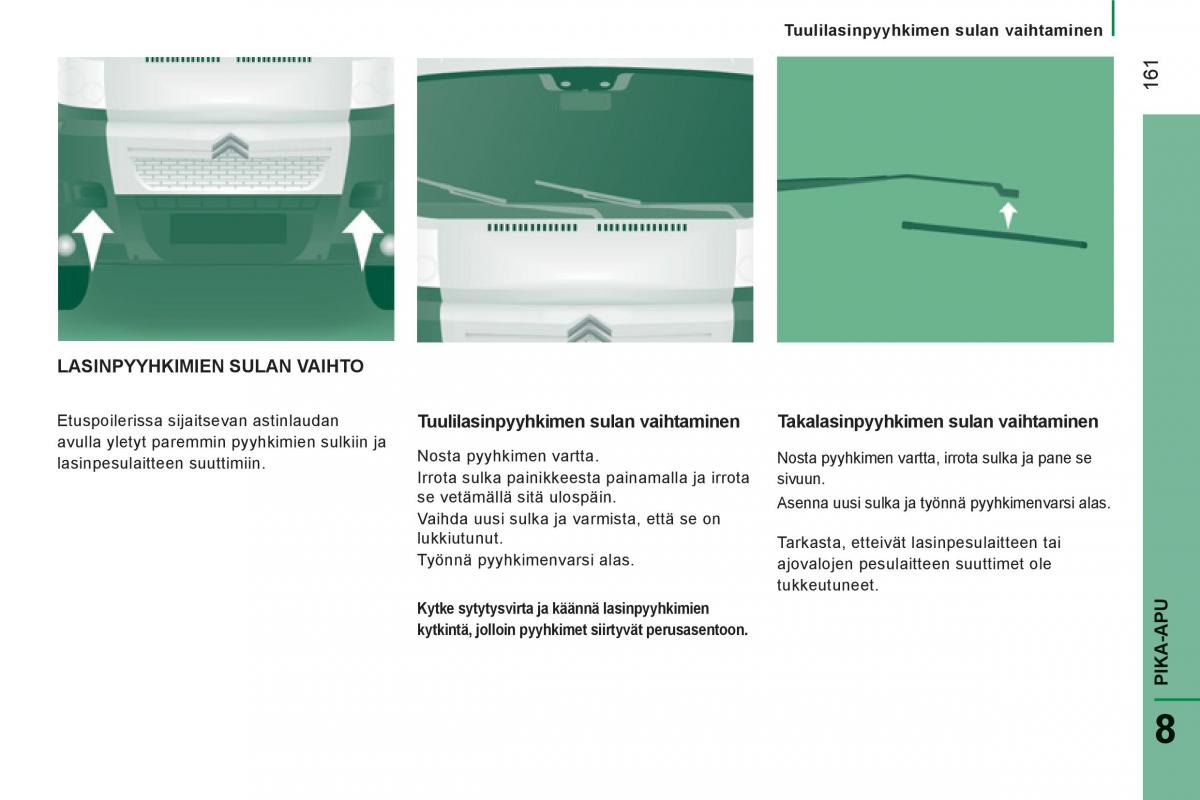 Citroen Jumper II 2 omistajan kasikirja / page 163