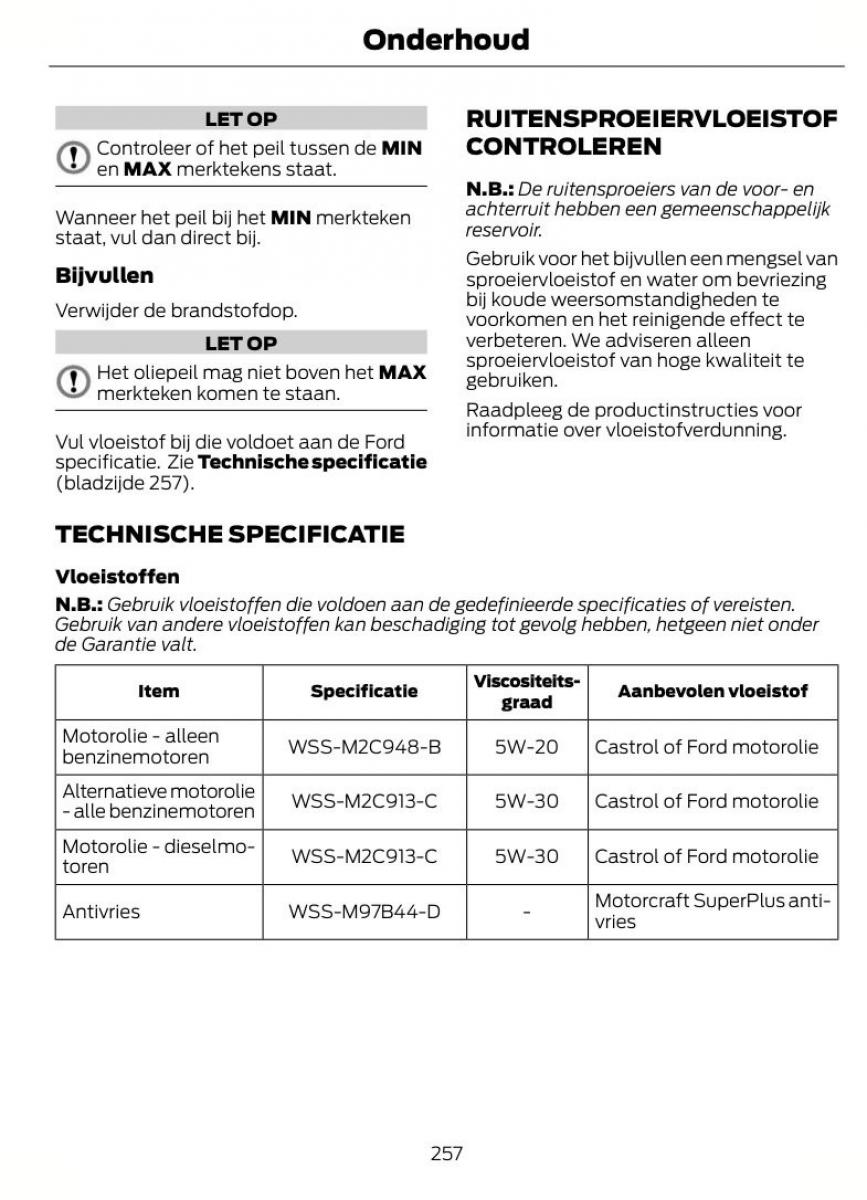 Ford S Max I 1 handleiding / page 260