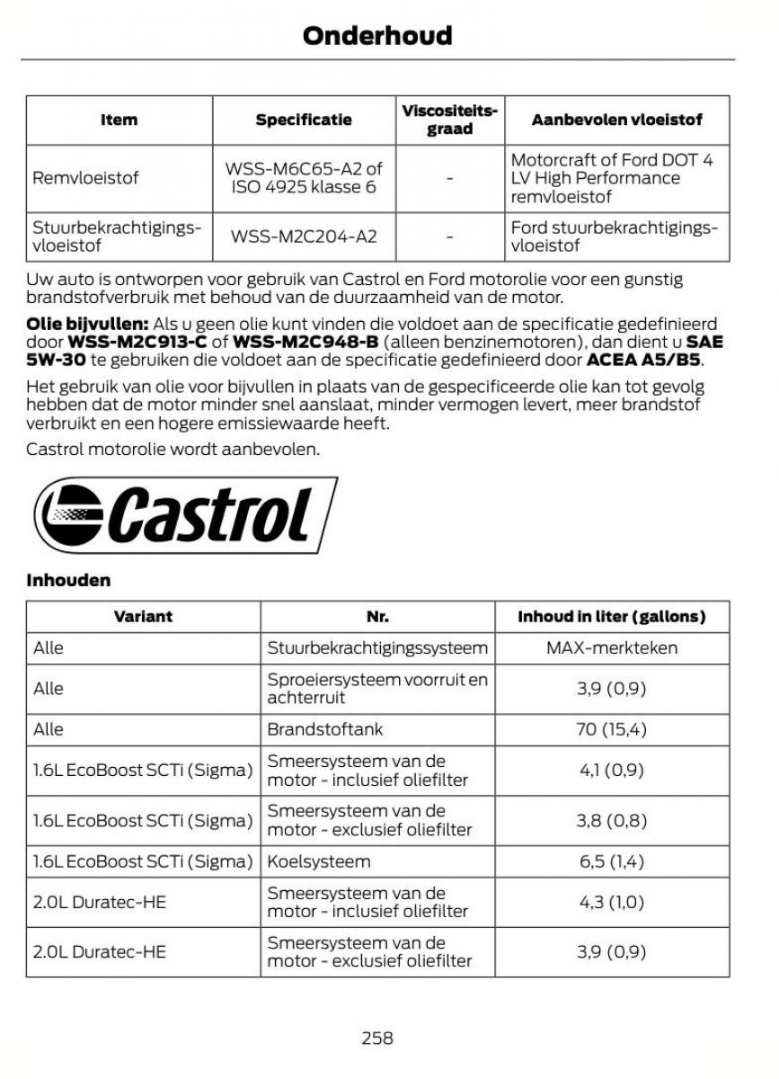 Ford S Max I 1 handleiding / page 261