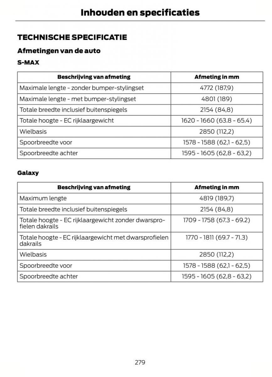 Ford S Max I 1 handleiding / page 282