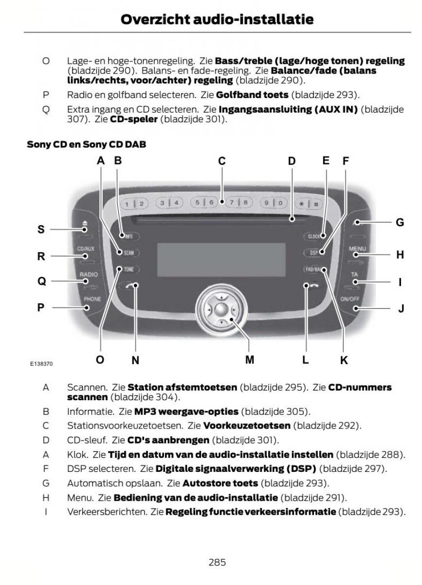 Ford S Max I 1 handleiding / page 288