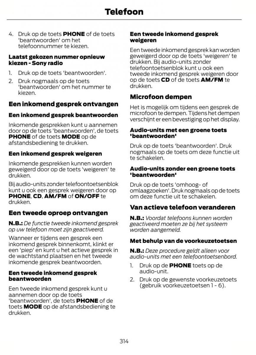 Ford S Max I 1 handleiding / page 317