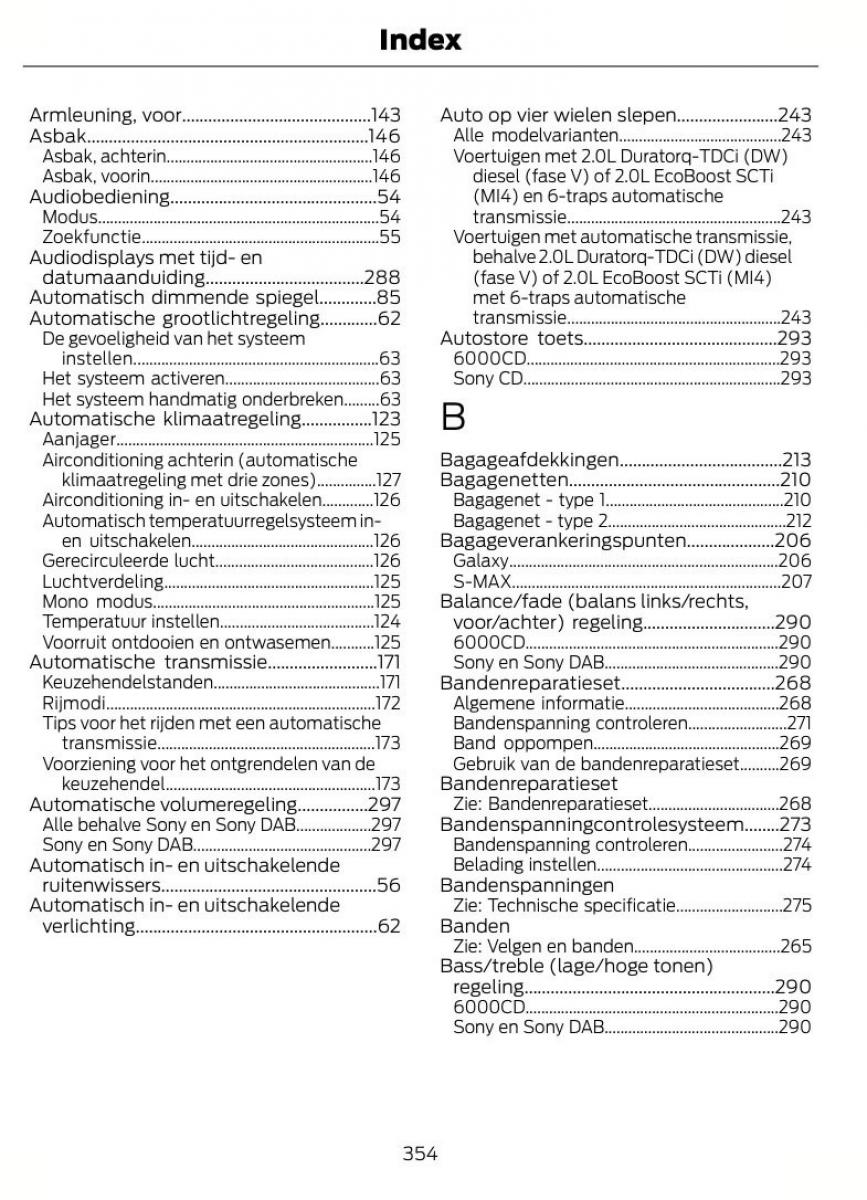 Ford S Max I 1 handleiding / page 357