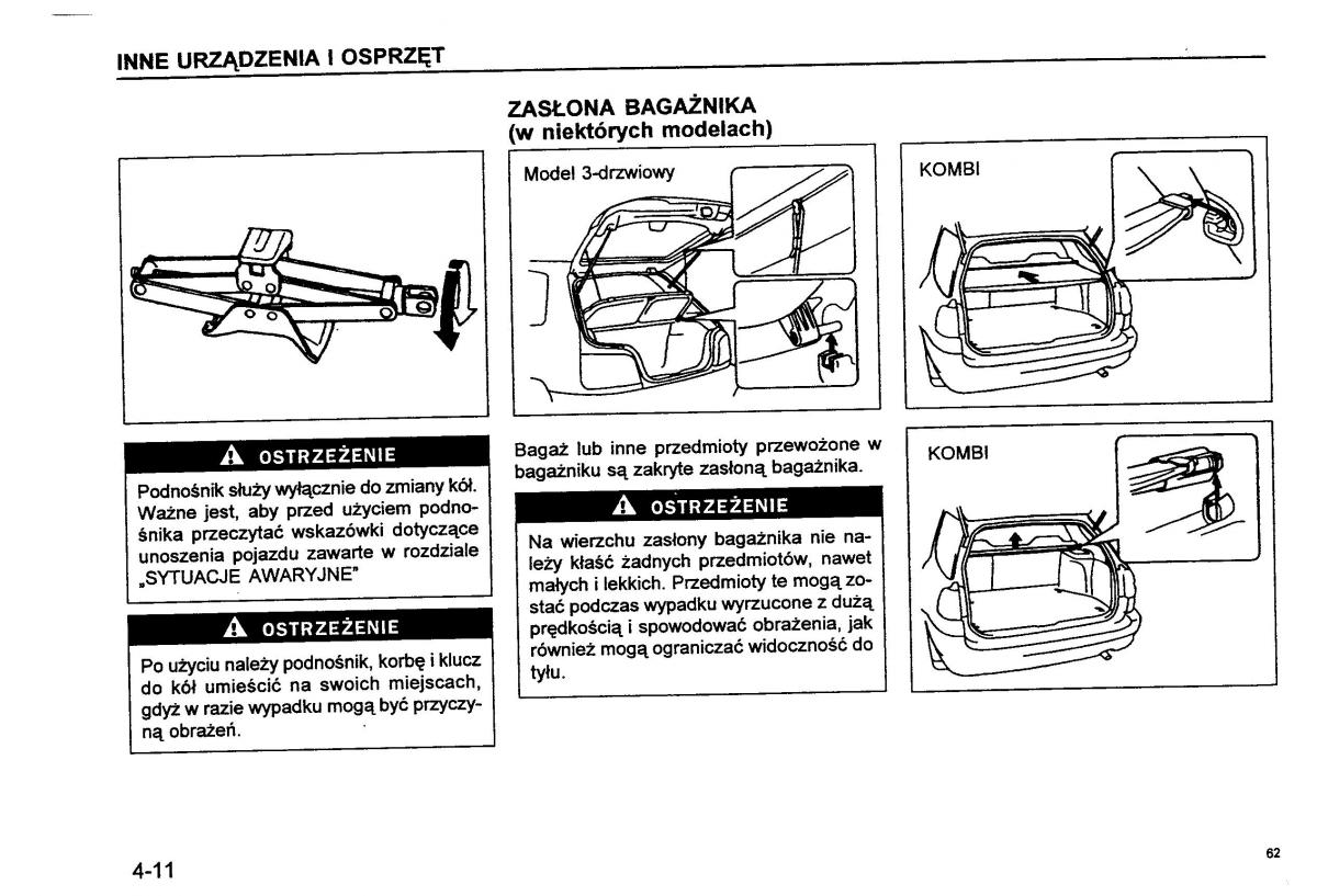 Suzuki Baleno I 1 instrukcja obslugi / page 64