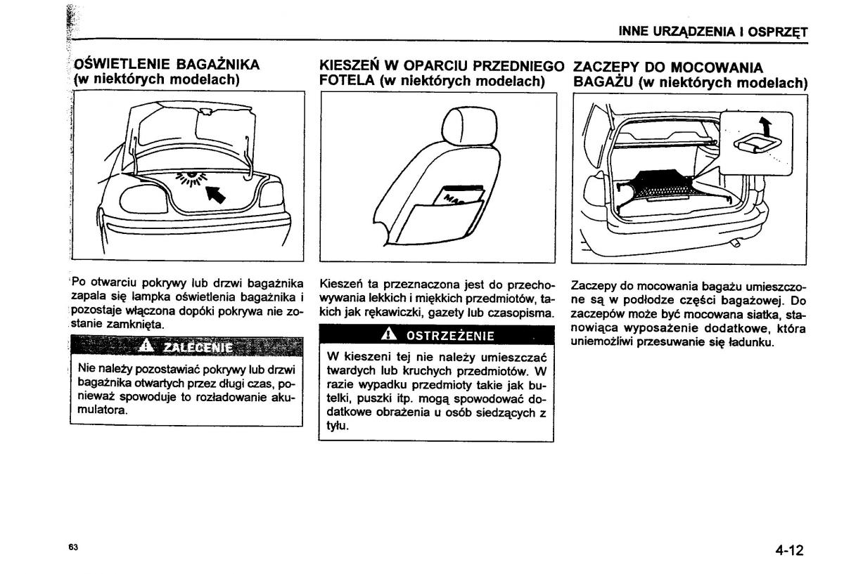 Suzuki Baleno I 1 instrukcja obslugi / page 65