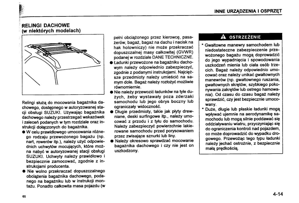 Suzuki Baleno I 1 instrukcja obslugi / page 67