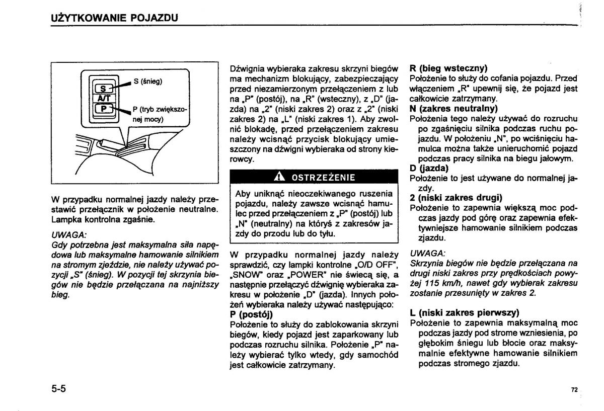 Suzuki Baleno I 1 instrukcja obslugi / page 74