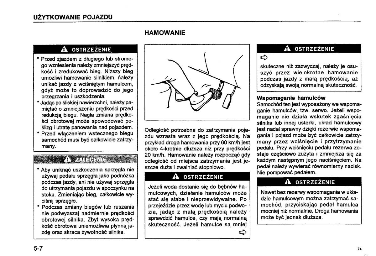 Suzuki Baleno I 1 instrukcja obslugi / page 76