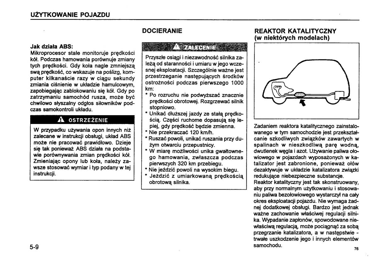 Suzuki Baleno I 1 instrukcja obslugi / page 78