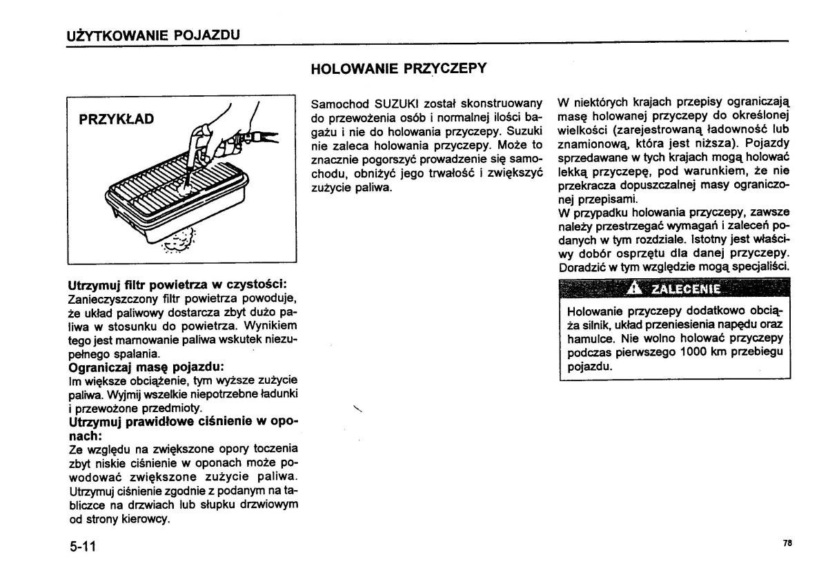 Suzuki Baleno I 1 instrukcja obslugi / page 80